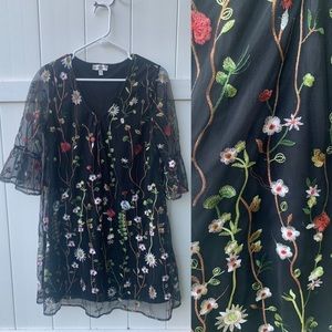 Neiman Marcus embroidered short dress